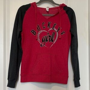 District Red and Black Buckeye Girl Hoodie